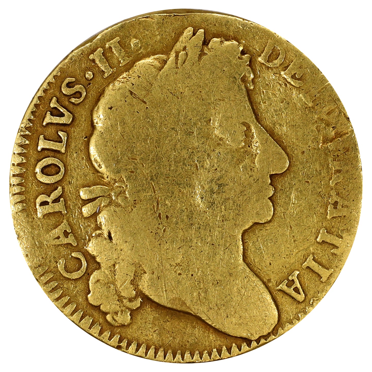 Great Britain 1679 Charles II Gold Guinea G-VG (G6)