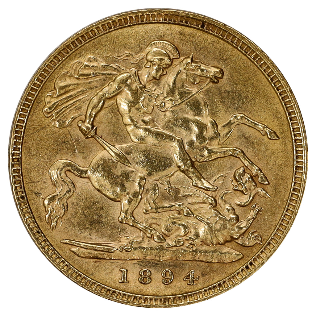 Great Britain 1894 Gold 1/2 Sovereign UNC+ (MS62)