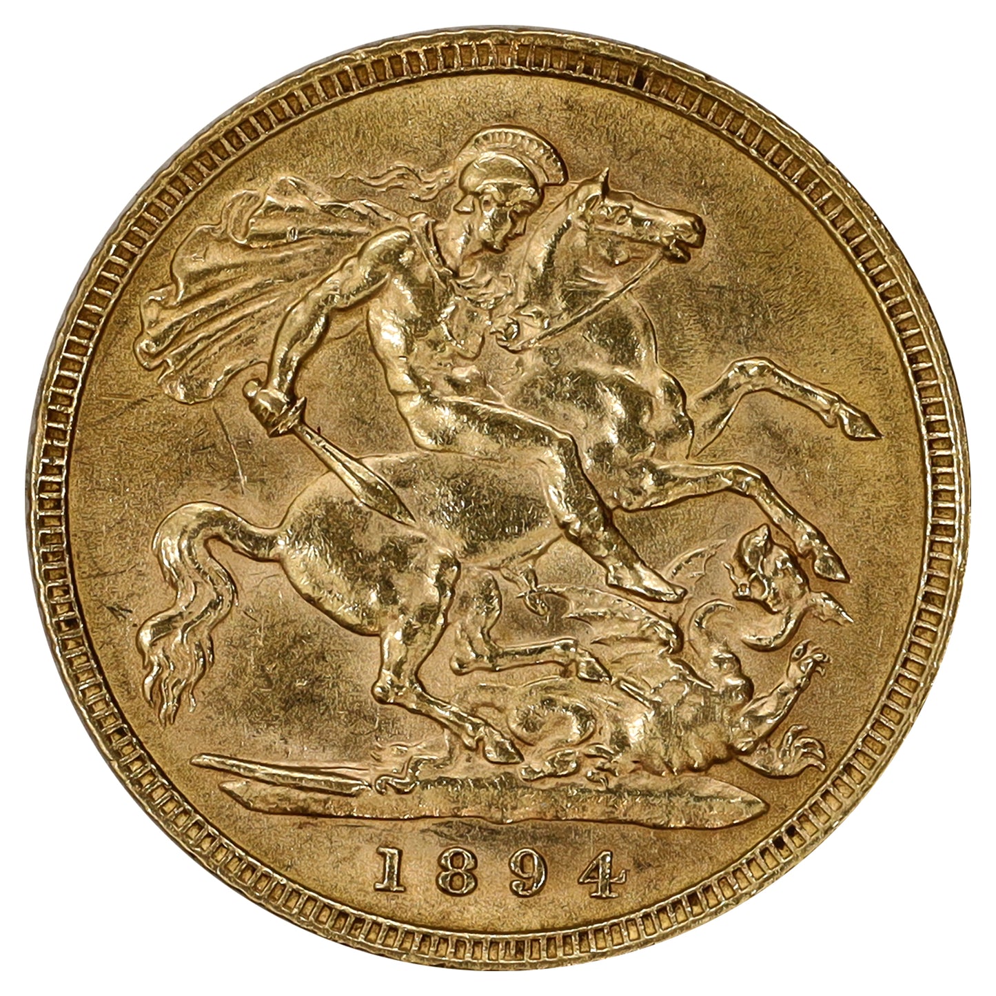 Great Britain 1894 Gold 1/2 Sovereign UNC+ (MS62)