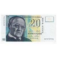 Finland 1993 20 Markkaa Note, Pick #122, EF