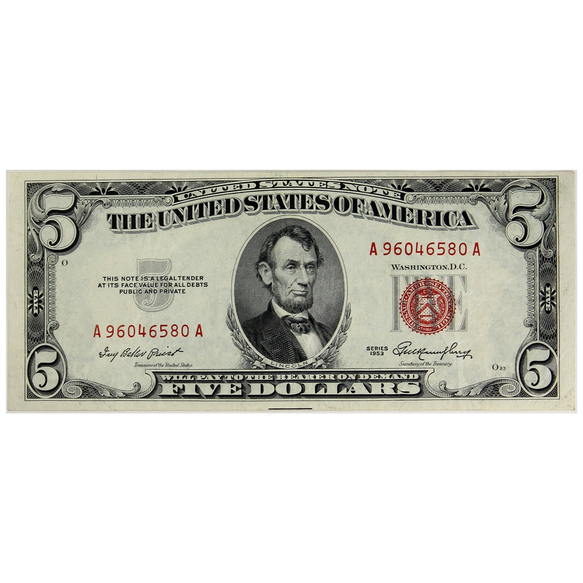 USA 1953 $5 Note, FR #1532, VF-EF