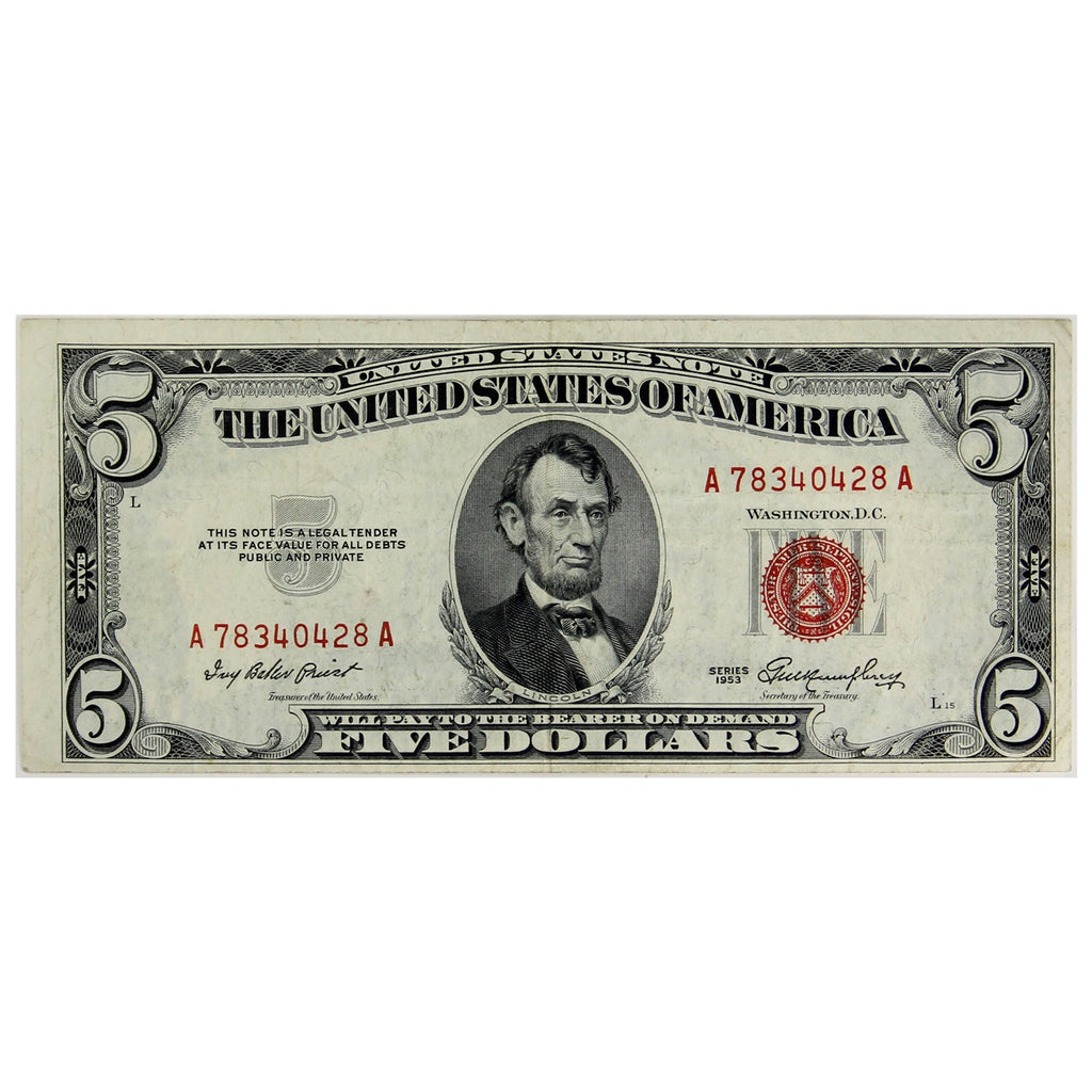 USA 1953 $5 Note, FR #1532, VF