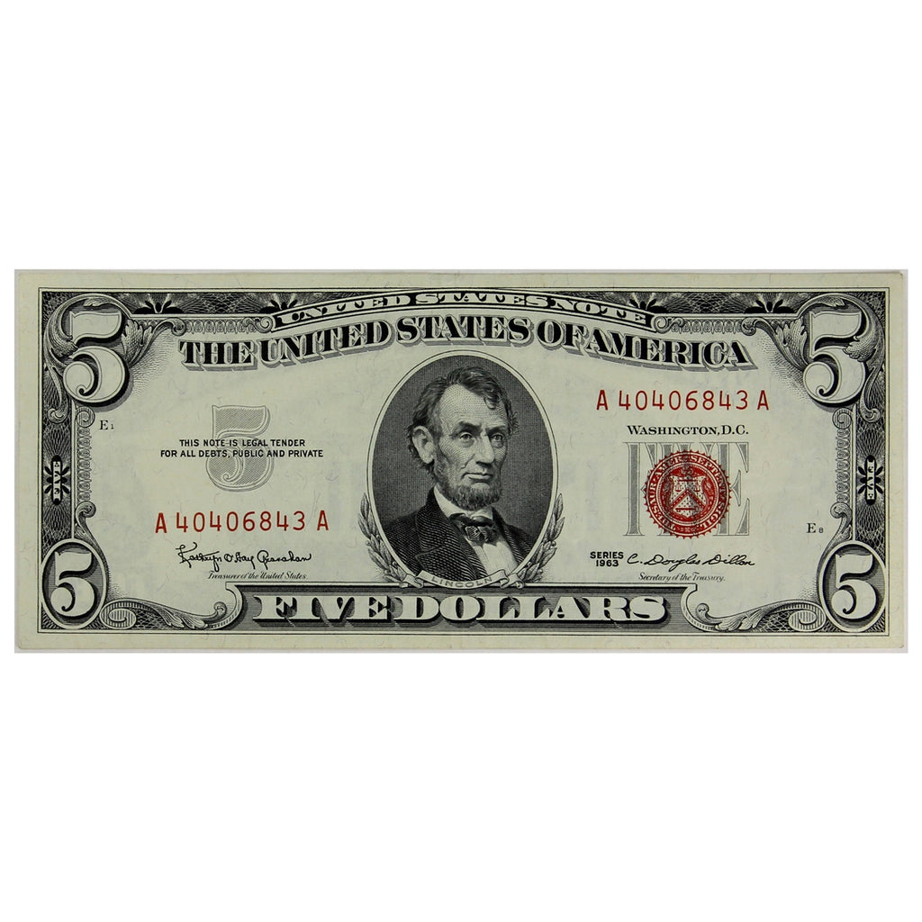 USA 1963 $5 Note, FR #1536, Granahan-Dillion, VF-EF