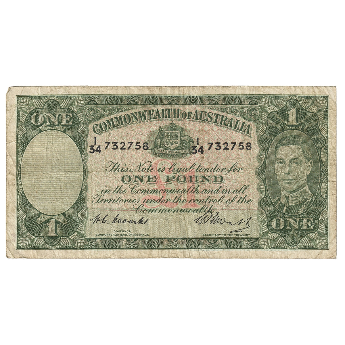 Australia 1 Pound Note, Pick #26c, VG