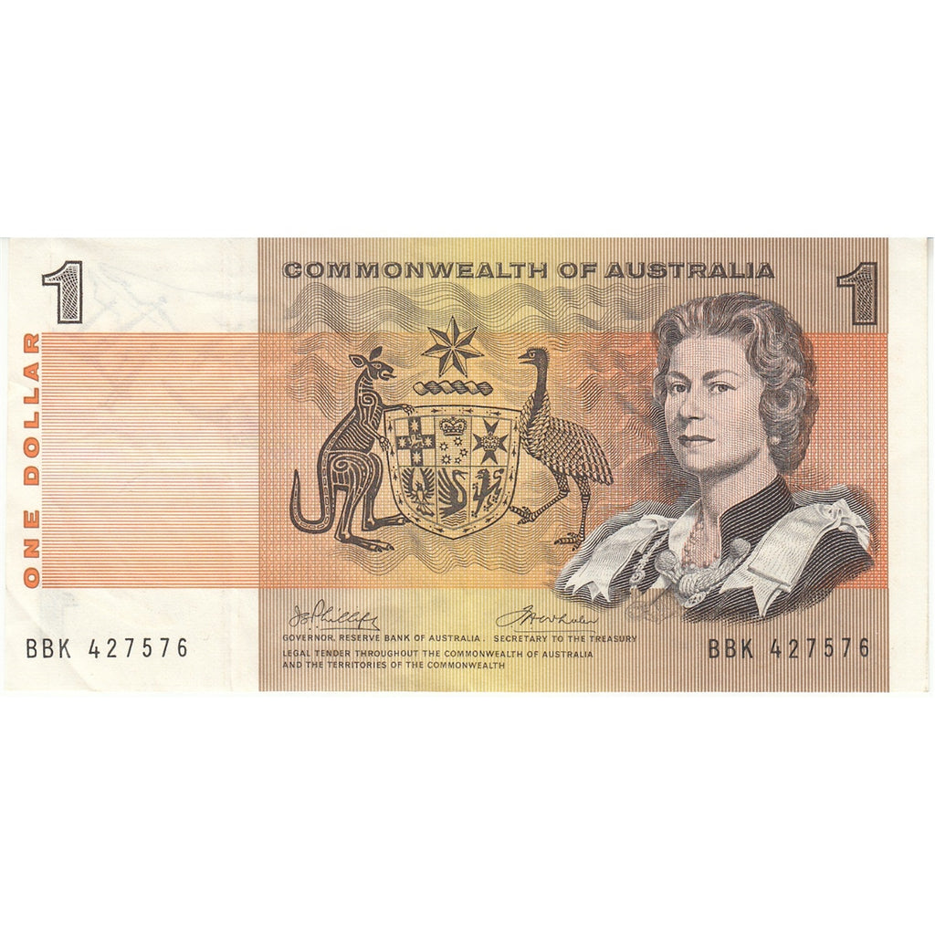 Australia 1972 1 Dollar Note, Pick #37d, VF-EF