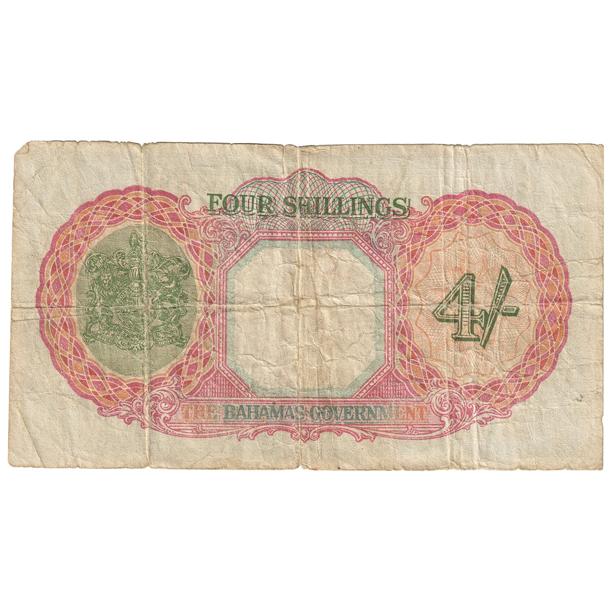 Bahamas 1936 4 Shilling Note, Pick #9e, Circ