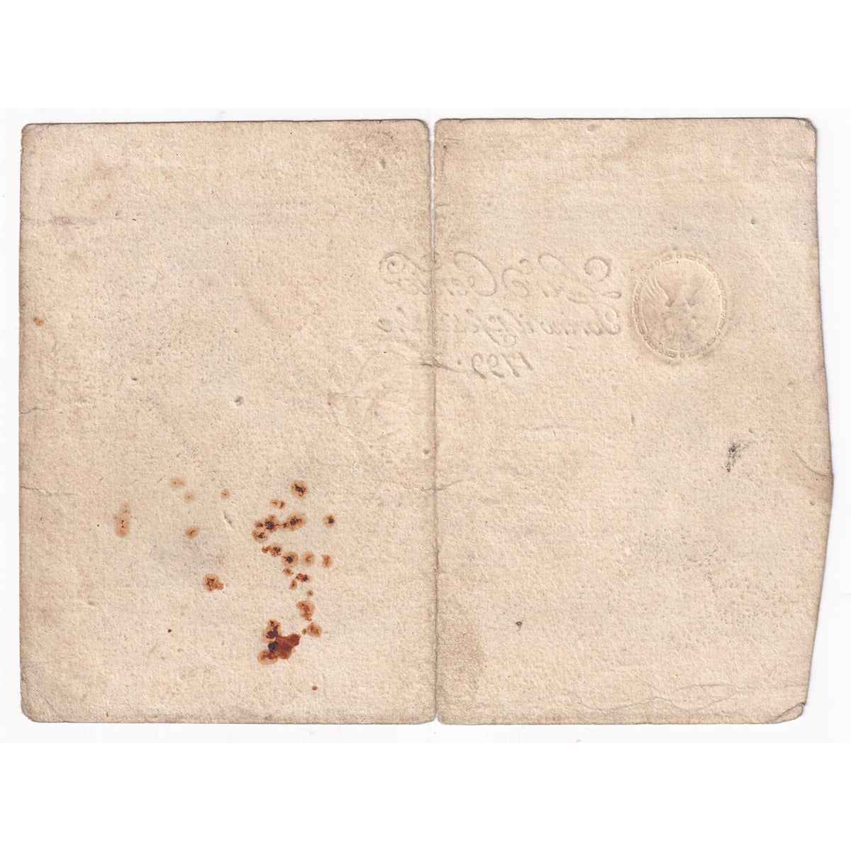 Italian States 1799 100 Lire Note, Pick #S132, Circ