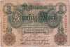 Germany 1910 50 Mark Note, Pick #41, VG (damaged)