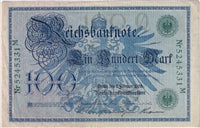 Germany 1908 100 Mark Note, Pick #34, VF-EF