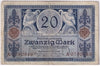 Germany 1915 20 Mark Note, Pick #63 F