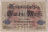 Germany 1914 50 Mark Note, Pick #49b, VG (hole)