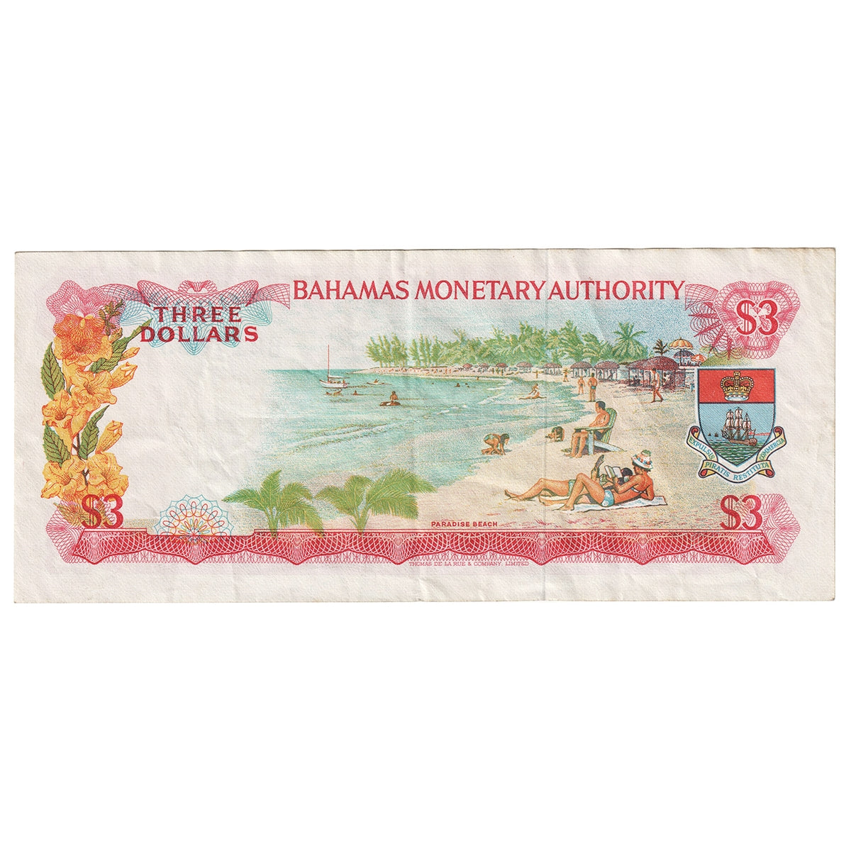 Bahamas 1968 3 Dollar Note, Pick #28a, VF-EF