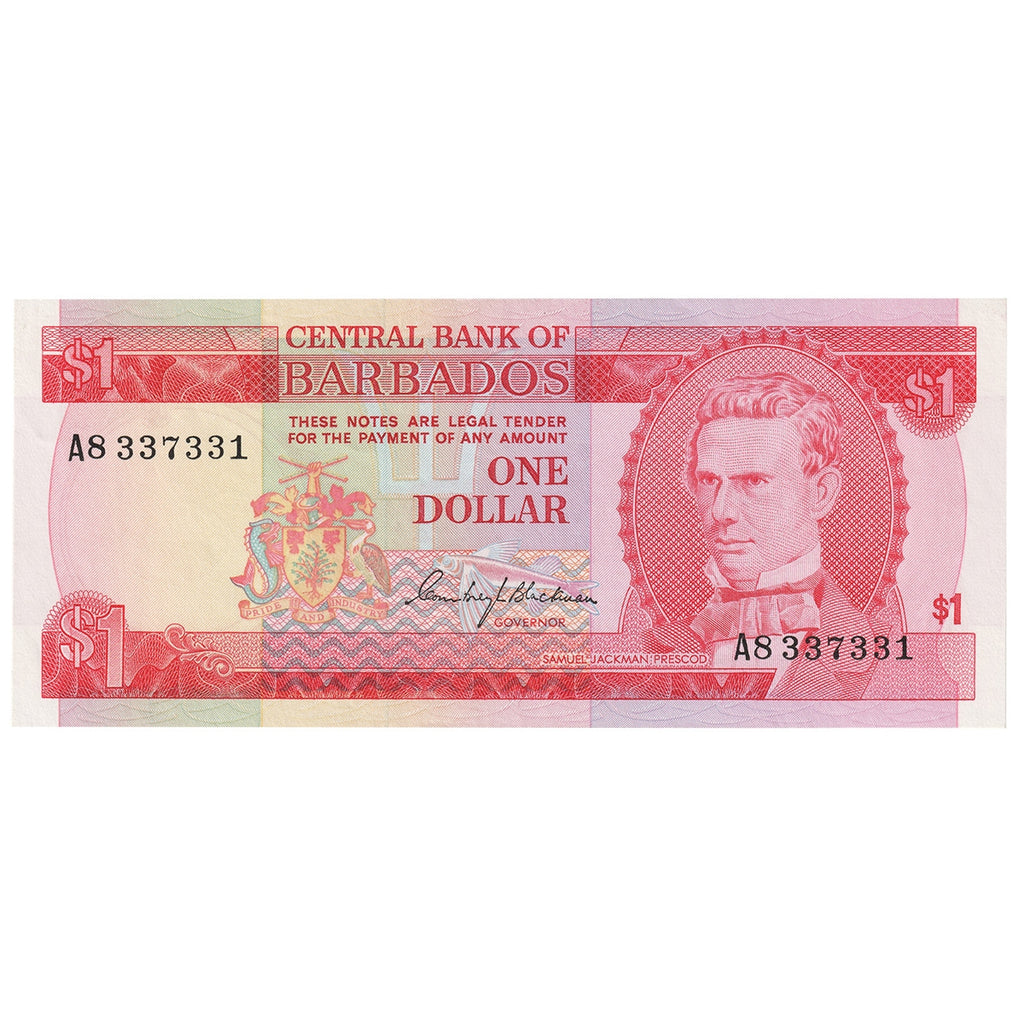 Barbados 1973 1 Dollar Note, Pick #29a, AU-UNC