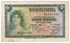 Spain 1935 5 Pesetas Note, Pick #85, VF
