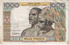 West African States 1959-65 1000 Francs Note, Pick #103Ae, EF (stains)