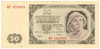 Poland 1948 50 Zlotych Note, Pick #138, EF-AU