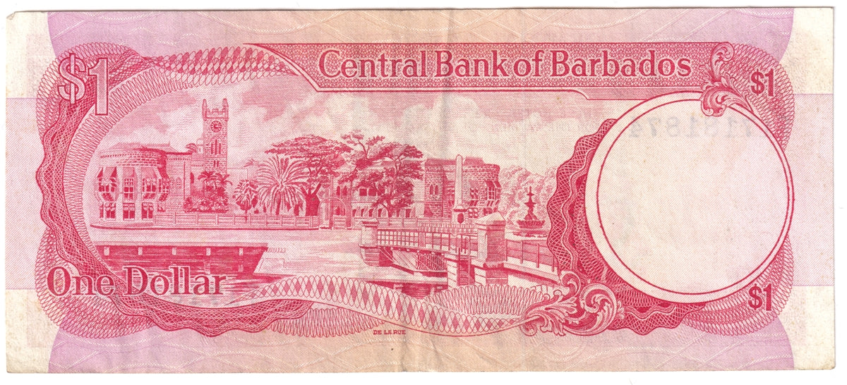 Barbados 1973 1 Dollar Note, Pick #29a, EF