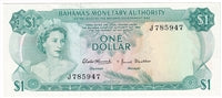 Bahamas 1968 1 Dollar Note, Pick #27a, EF-AU