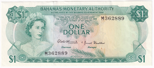 Bahamas 1968 1 Dollar Note, Pick #27a, AU-UNC