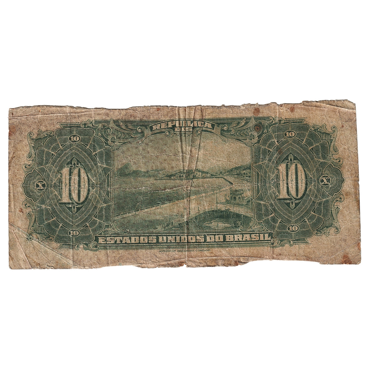 Brazil 1942 10 Cruzeiros, Pick #126, Circ