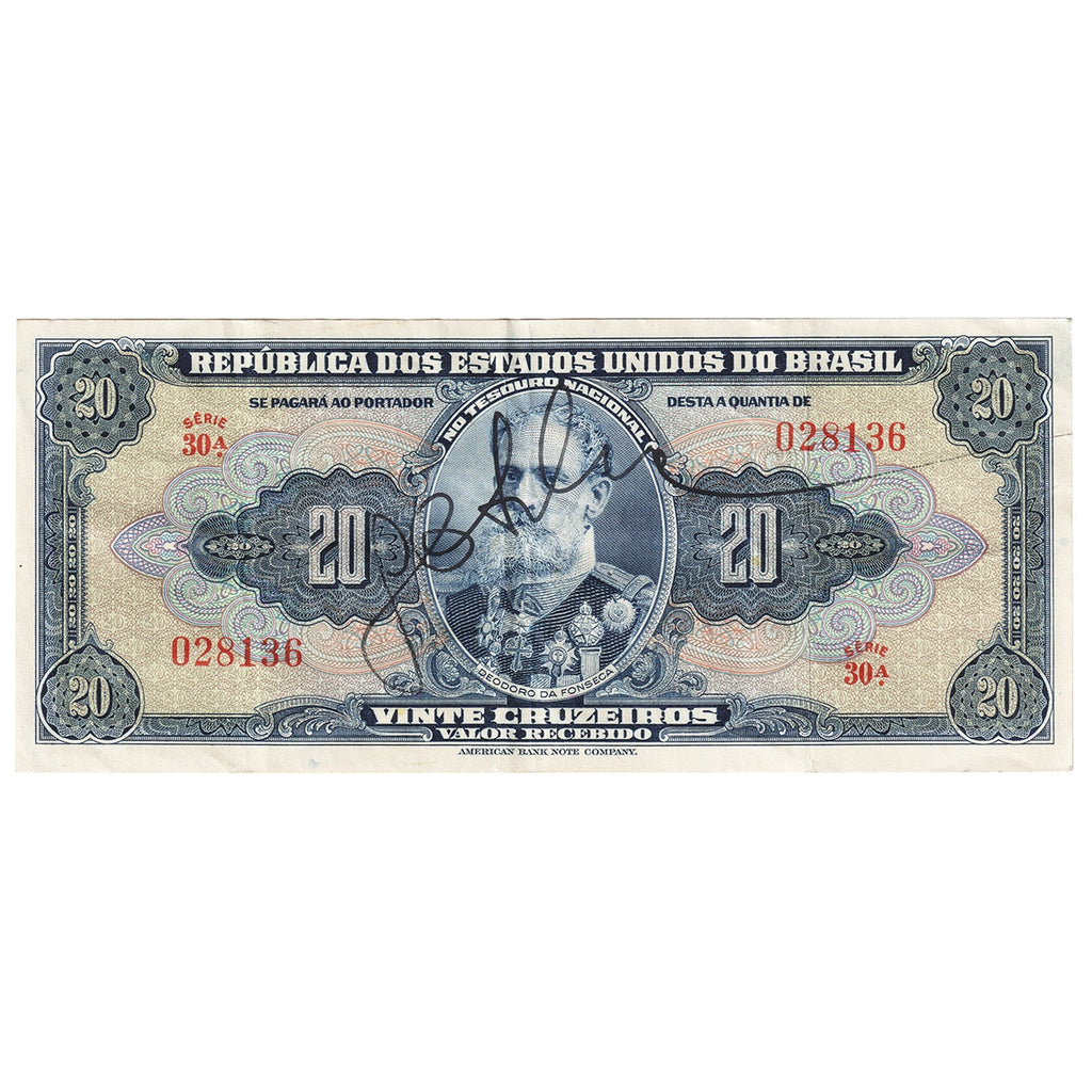 Brazil 1950 20 Cruzeiros, Pick #144, VF-EF