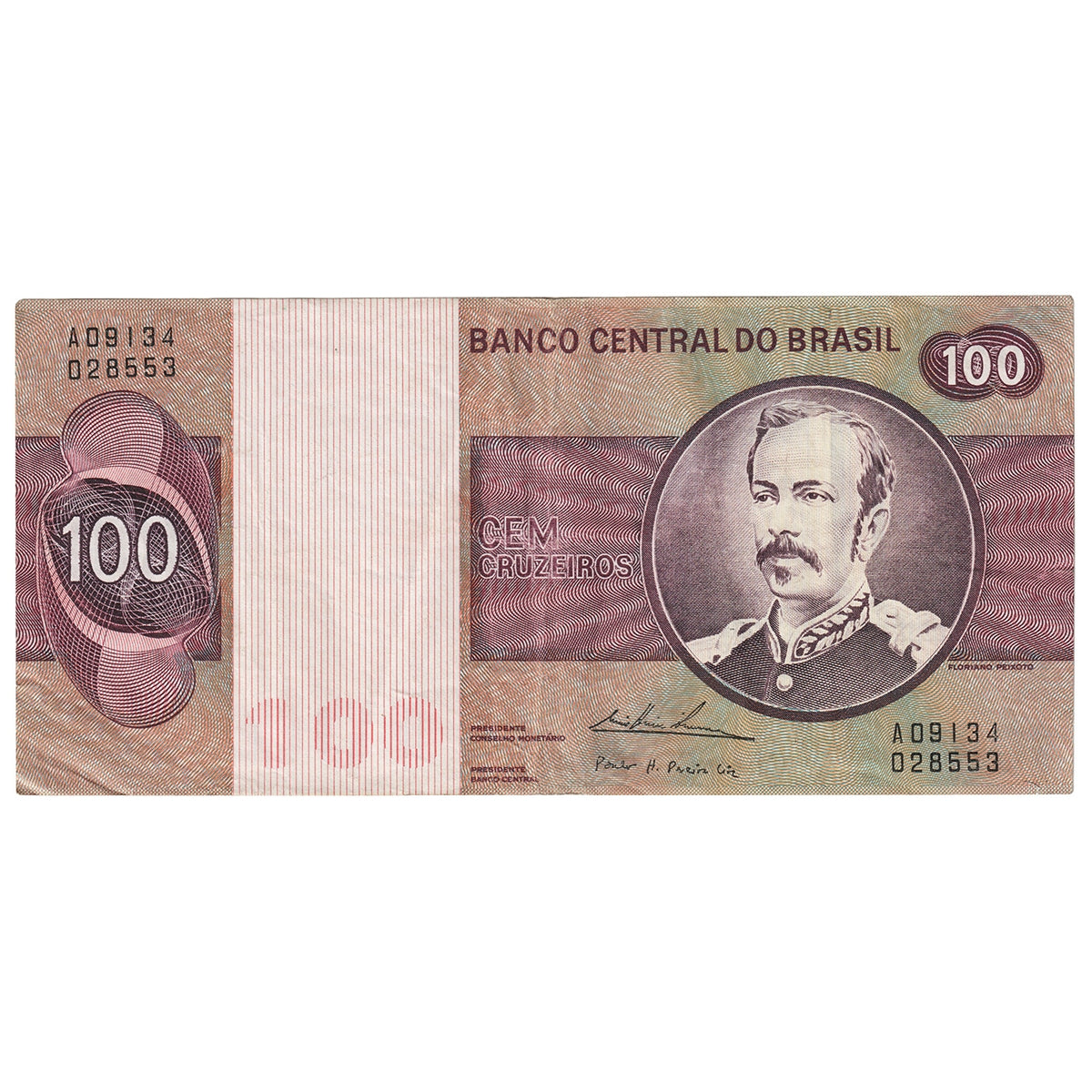 Brazil 1970-1981 100 Cruzeiros, Pick #195a, VF-EF