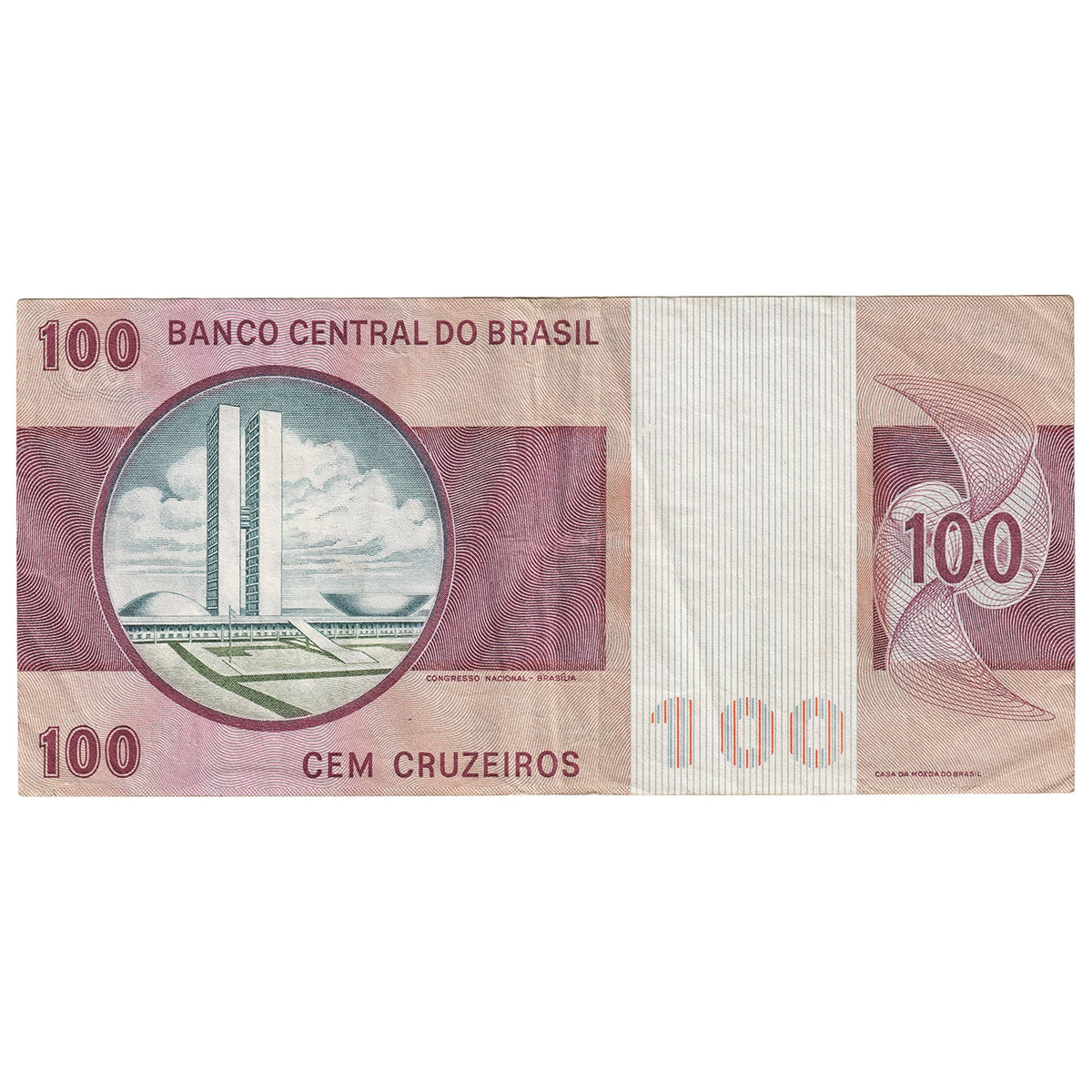 Brazil 1970-1981 100 Cruzeiros, Pick #195a, VF-EF