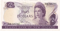 New Zealand 1977-81 2 Dollar Note, Pick #164d