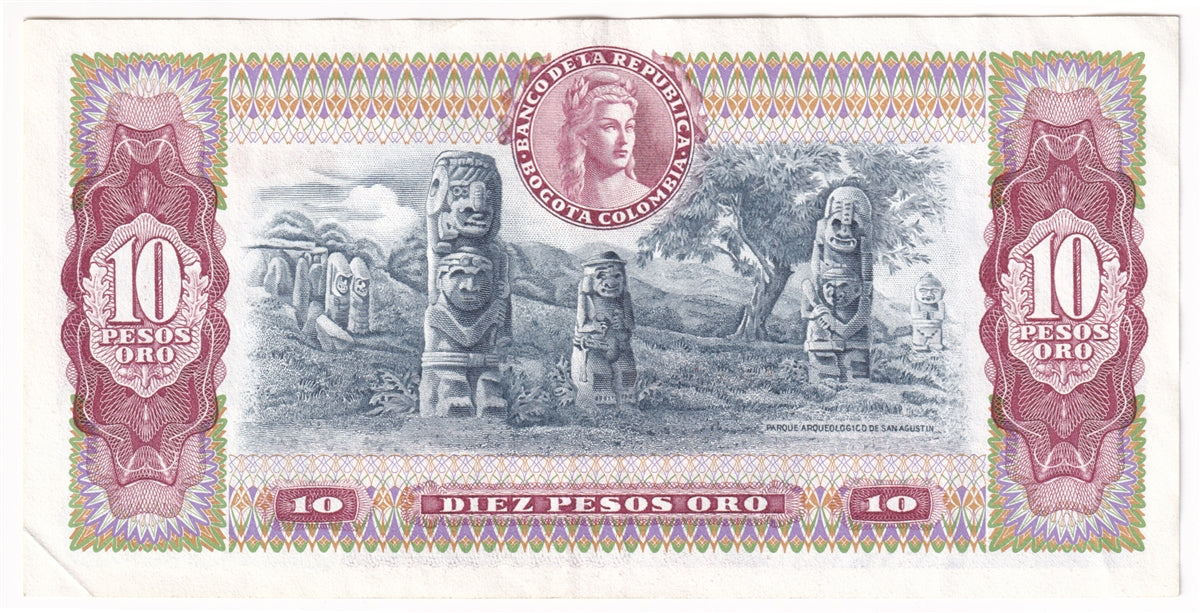 Colombia Note 1976 10 Pesos Oro, AU