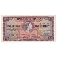 Bermuda 1957 5 Shilling Note, Pick #18b, VF