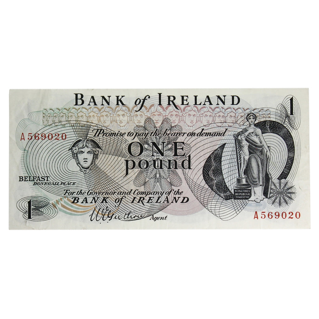 Northern Ireland 1967 1 Pound Note, NI.203, Guthrie, VF