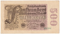 Germany 1923 500 Million Note, Pick #110f, AU
