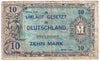 Germany 1944 10 Mark Note, Pick #194a, 9 Digit with F, F-VF