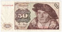 Germany 1980 50 Deutsche Mark Note, Pick #33d, VF