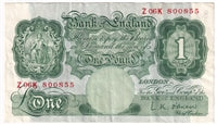 Great Britain 1955 1 Pound Note, BE56g, VF