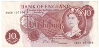 Great Britain 1967 10 Shilling Note, BE39b, VF-EF