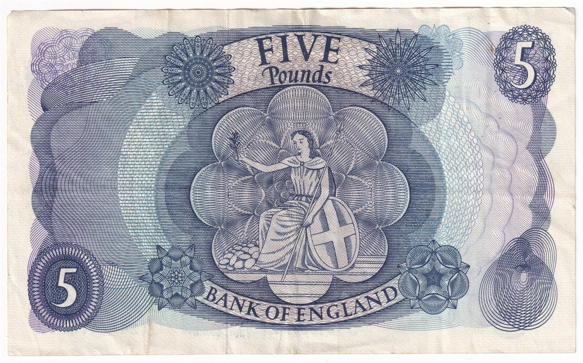 Great Britain 1967 5 Pound Note, BE101c, VF