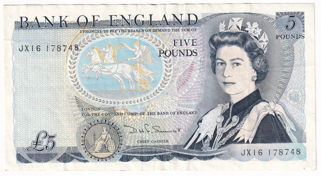 Great Britain 1980 5 Pound Note, BE113c, VF-EF