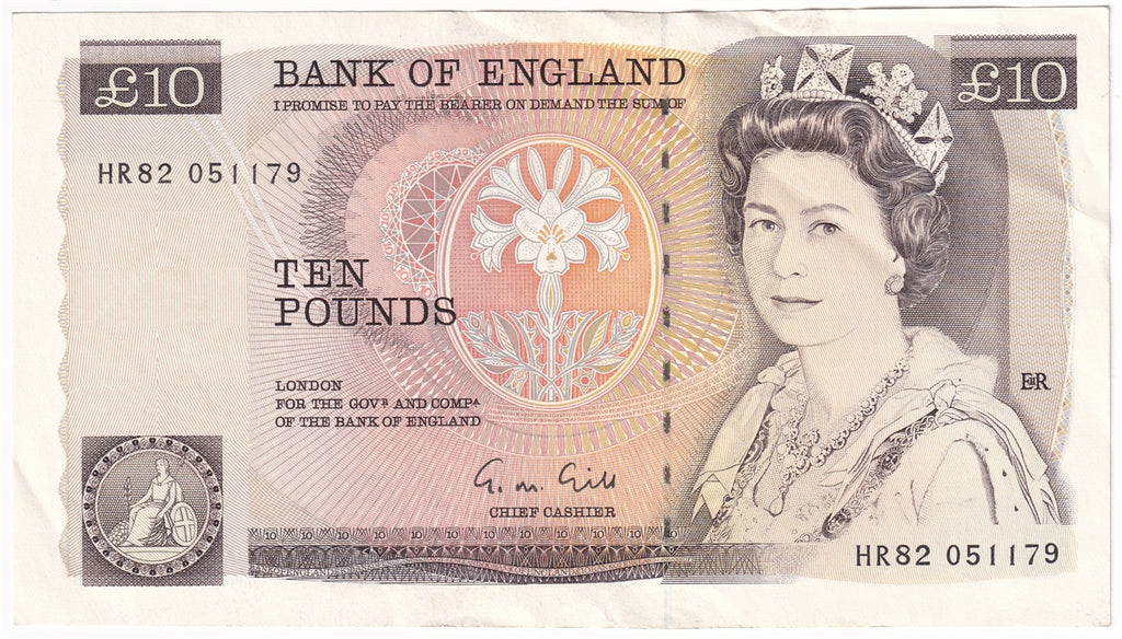 Great Britain 1988 10 Pound Note, BE164b, AU