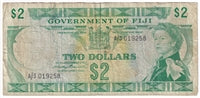 Fiji 1971 2 Dollar Note, Pick #66a, Circ