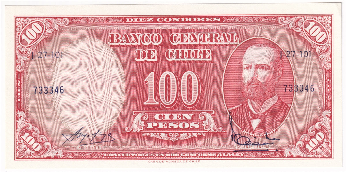 Chile Note 1960-61 10 Centesimos, AU-UNC