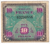 France 1944 10 Francs Note, Pick #116a, VF