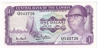 Gambia 1971-87 1 Dalasi Note, Pick #4g, UNC