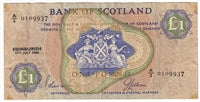 Scotland 1968 Bank of Scotland 1 Pound Note, SC108, VF