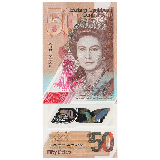East Caribbean States 2019 50 Dollar Note, Pick #57, UNC