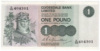 Scotland 1977 Clydesdale Bank 1 Pound Note, SC318c, AU-UNC