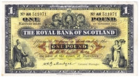 Scotland 1955 Royal Bank of Scotland 1 Pound Note, SC803, AU