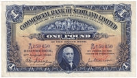 Scotland 1940 Commercial Bank of Scotland 1 Pound Note, SC404d, VF-EF