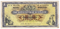 Scotland 1964 Royal Bank of Scotland 1 Pound Note, SC804a, VF