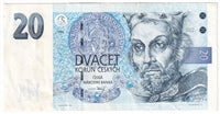 Czech Republic 1994 20 Korun Note, Pick #10c, EF